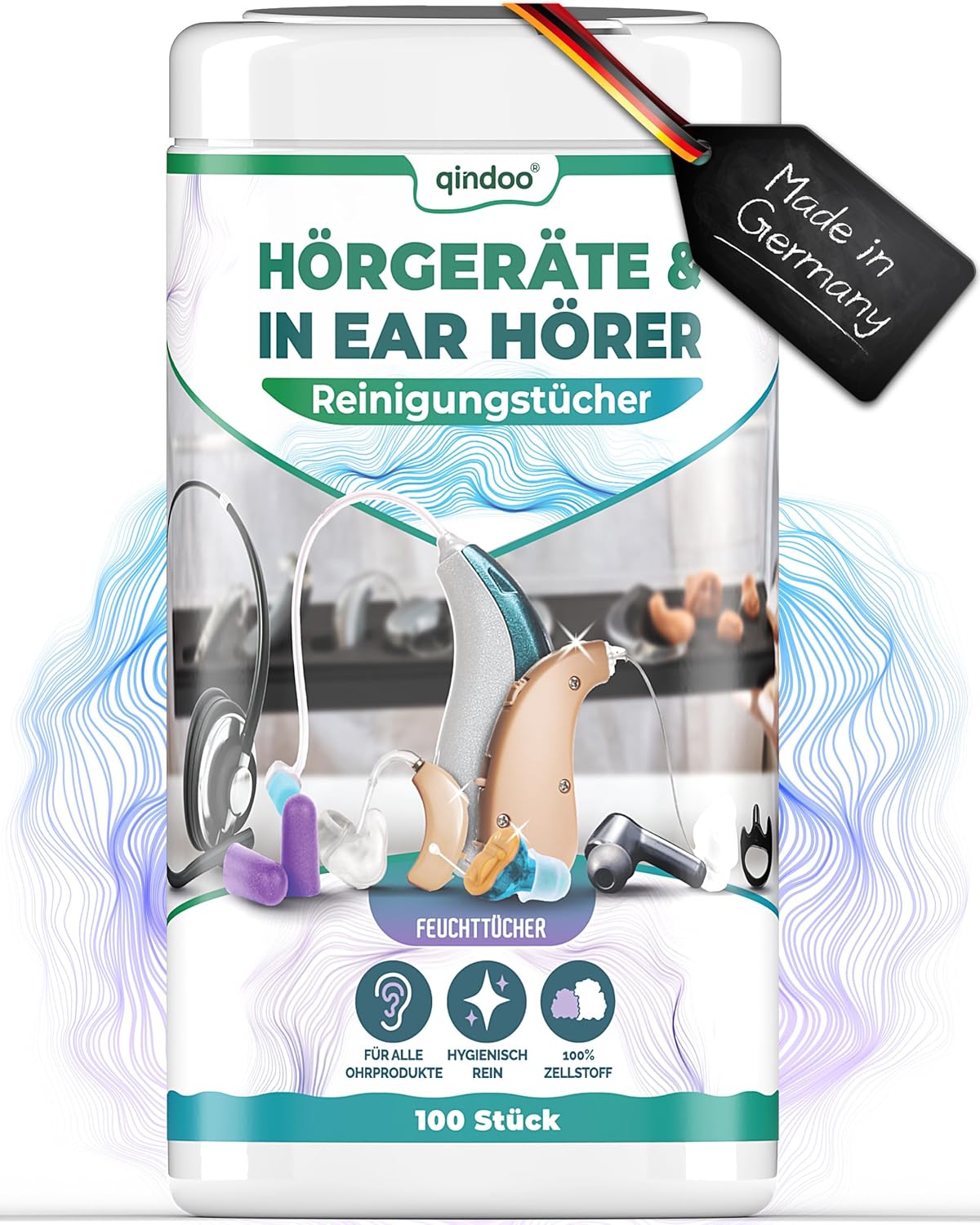 Reinigungstücher Hörgeräte aller Art (Kopfhörer, Headset oder In-Ear Ohrstöpsel Reinigung)
